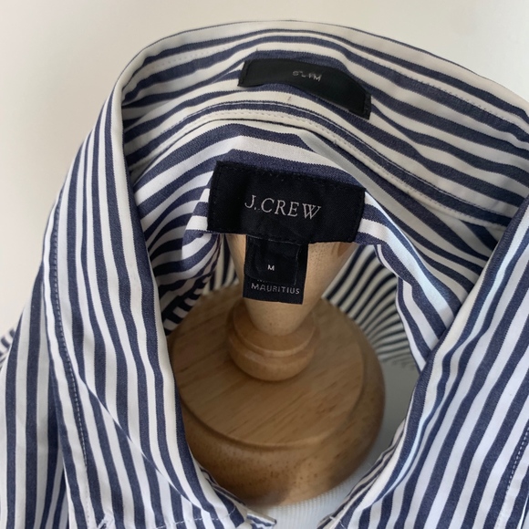 J. Crew Mens Silk Striped Slim Dress Shirt - Picture 3 of 7